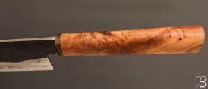    Couteau " Santoku " par Joël Matter - Cornouiller et sandwich inox / carbone