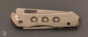 Couteau  "  Vision R " WE KNIFE Snecx design - Gray Silver Titanium, Silver Bead Blasted