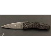   Couteau de collection par Alain & Joris Chomilier - Fibre de carbone et damas de Chad Nichols