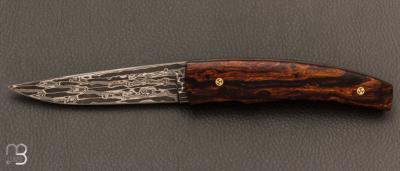 Couteau damas et bois de fer d'Arizona par Alain & Joris Chomilier