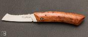Couteau "   Higorhino    "  de poche en racine de cerisier par Yann Régibier