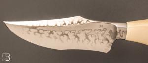 Couteau " Semi-intégral " fixe par Jan Hafinec - Micarta et C105