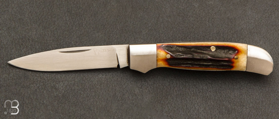 Couteau de poche bois de cerf par Tom Britton