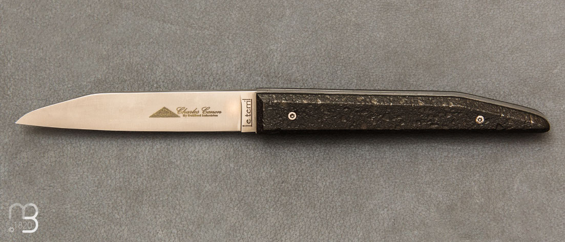 Couteau de poche "Le Terril" par Charles Canon - Manche charbon brut