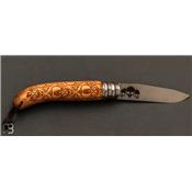 Alpage Wild Skull Olive wood pocket knife