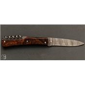 2-pieces Le Français Vintage pocket folding knife ironwood and damascus