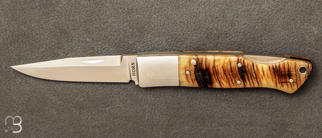 Sheep horn SF pocket knife by Jess Horn