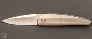 Couteau " Liner-lock "  custom par Alexis LeCocq - Titane et RWL-34