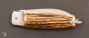 Couteau " Manufrance véritable " en bois de cerf 2 pièces