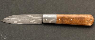 Couteau de poche Dorme mammouth et damas par Anthony Brochier
