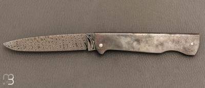  Couteau " Basic " slipjoint custom par Anthony Brochier - Damas