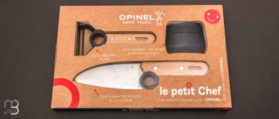 Coffret éminceur / éplucheur / protège-doigt Opinel "Le Petit Chef" bleu