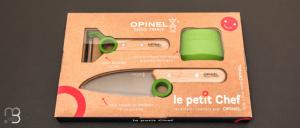 Coffret éminceur / éplucheur / protège-doigt Opinel "Le Petit Chef" vert