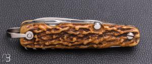   Couteau  de poche Canif 6 pièce par J. Mongin - Bois de cerf