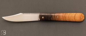    Canif Sheffield "Clip blade" pliant fait main par Bastien Toubhans - Wengé et RWL34