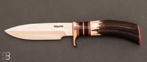 Copper Companion 5&#8243; Randall fixed Knife - Stag Antler