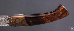   Couteau " 1515 collection Globetrotter " par Manu Laplace - Ronce de noyer et lame damas