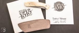 Couteau " 1515 " collection " Primitive " par Manu Laplace - Os de renne