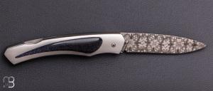    Couteau " 1820 Berthier " interframe par Charles Bennica - Damas de Ettore Gianferrari et Gold Sheen obsidian