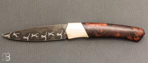    Couteau "1820" par Nicolas Mestrallet - Atelier du couteau de Vaunaveys - Damas "P�gase" et bois de fer