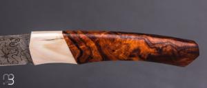   Couteau  " 1820 " par Nicolas Mestrallet - Atelier du couteau de Vaunaveys - Damas mosaïque et bois de fer