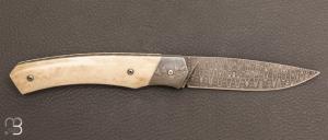 Couteau " 1820 " lame damas - os de boeuf par MARGRITA David - MisterBull