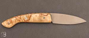 Couteau " Ariégeois " bouleau et lame 14C28N par la Coutellerie Savignac