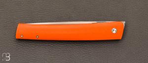   Couteau " Basic " G10 orange "pocket clip" de Jean Pierre Martin
