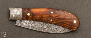   Couteau  " Bombé " custom de Jérôme Bellon - Pistachier et damas