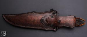    Couteau " Bowie " de Samuel Lurquin - Acier U10A et bois de cerf Sambar