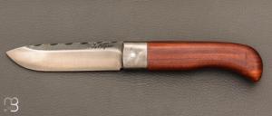  Couteau " Le Bugiste " prunier par Frédéric Maschio - Lame guillochée