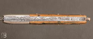Couteau    "  Chouchou light "  custom en mammouth et damas par Clément Boucheron