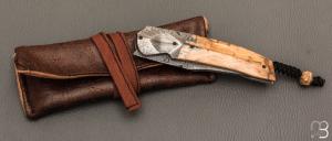   Couteau  " Clint " par Florian Keller - Mammouth et damas plume
