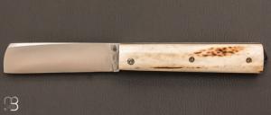 Couteau  "  Colonial  " cran forc en bois de cerf de Richard Ciachera