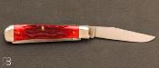 Couteau " Dark Red Bone Peach Seed "  jigged bone de Case