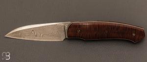 Couteau  "  custom " pliant de David Lespect - Gidgee et damas