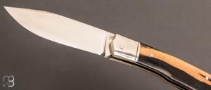  Couteau  "  Déclic " custom par Rémi Lavialle - Ebène royale et lame en RWL34