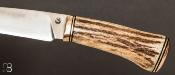 Couteau Droit Vintage bois de cerf et lame forgée par Jean Paul SIRE