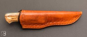   Couteau "Droit custom" par Joël Grandjean - Ivoire de mammouth et RWL34