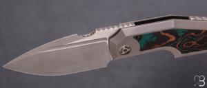  Couteau " Elementak Framelock " de GTKnives - Thomas Gony - Shipwreck carbon inlays et RWL34