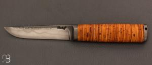 Fixed F knife by Frdric Maschio - birch bark and YCS3 steel blade