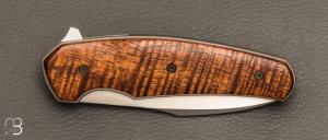  Couteau " Flipper custom  " pliant par David Lespect - Koa et lame RWL34