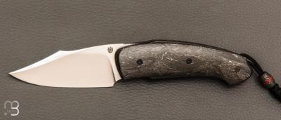 Couteau  " Front-flipper custom " par Fabrice Delbart - Fatcarbon® et lame en RWL34