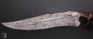     Couteau "Grand Fighter Sub-Hilt" custom fixe de Samuel Lurquin - Ironwood et damas