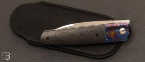 Couteau  "Gentleman" custom par Maxime Belzunce - Fibre de carbone et Timascus