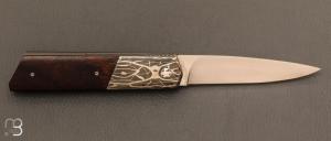   Couteau " Gentleman " custom de Stéphane Sagric - RWL-34 et bois de fer d'Arizona