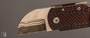     Couteau "Hérisson" custom par Alain André - Carbone rouge