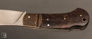    Couteau " Jackdaw " pliant custom par Nicolas Weber - Noyer et damas 