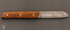 Couteau  "  L'Âme d'Emma " bois de fer et lame damas par Le Fidèle