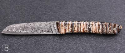   Couteau " L08 " par Atelier Perceval - Molaire de mammouth et lame damas
